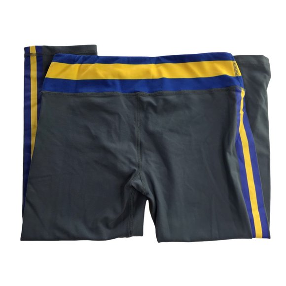 Seattle Mariner's Leggings Crop Spandex Gray Yellow Blue Stripes Elastic Small - Picture 12 of 13